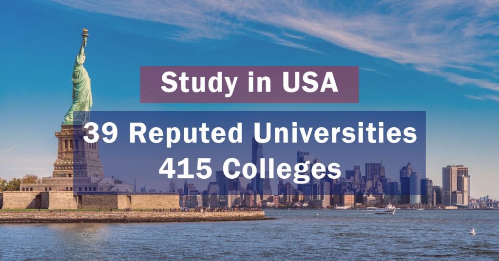 Study In USA - 39 Top Universities and 415 Colleges